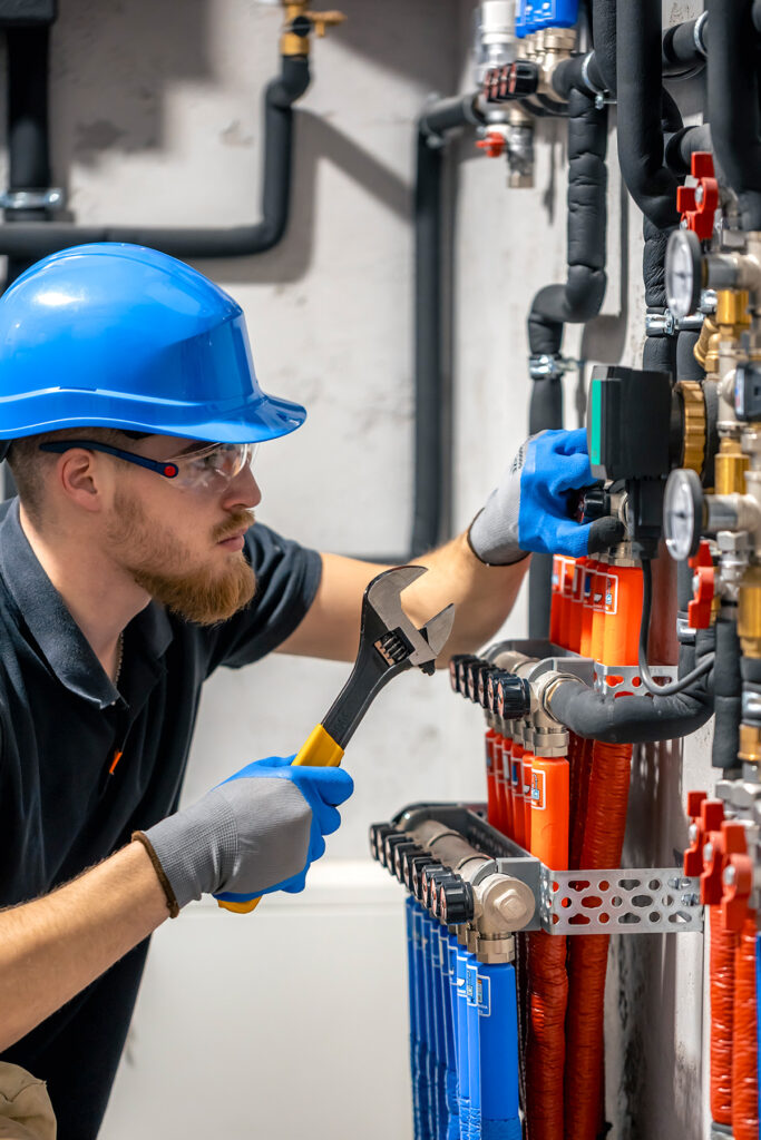 NES Plumbing technician working on a residential plumbing installation near Dryden, MI