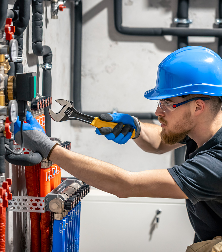 NES Plumbing technician working on a residential plumbing installation near Goodison, MI