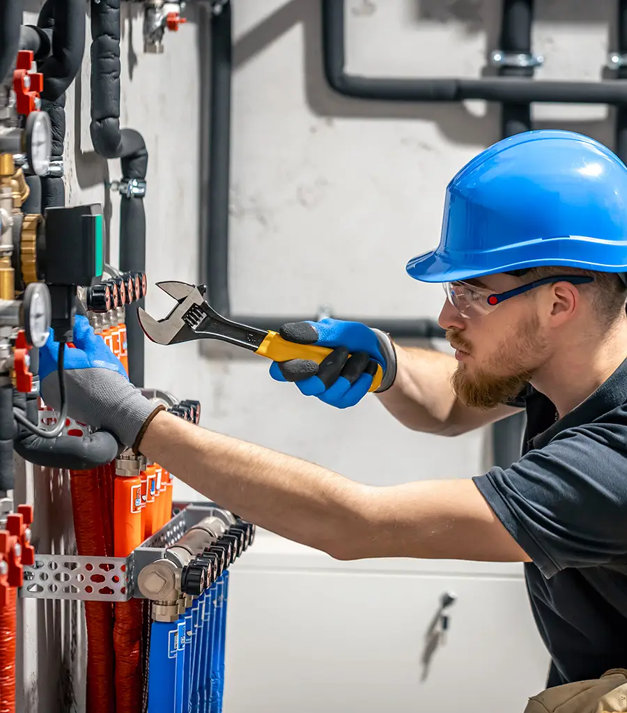 NES Plumbing technician working on a residential plumbing installation near Goodison, MI